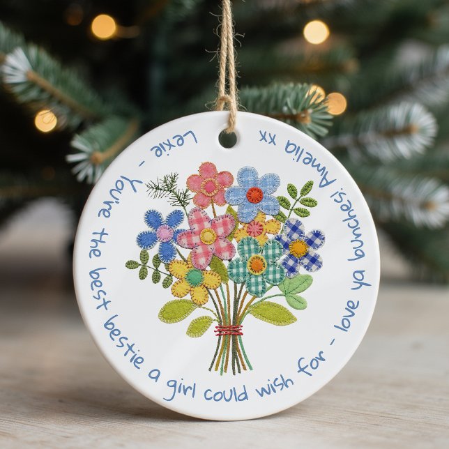 Ornamento De Cerâmica Oferta Personalizada de Flores de Patches de Besti (Criador carregado)