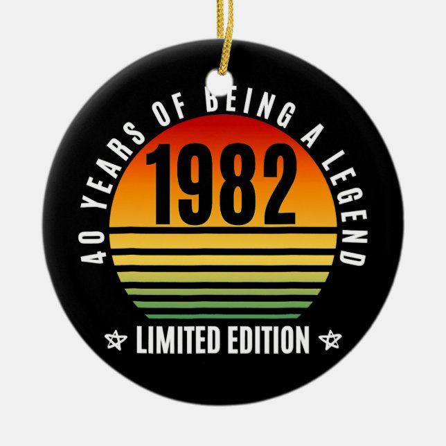 Ornamento De Cerâmica Ofertas com 40 anos de idade Retro 1982 Limited Ed (Frente)