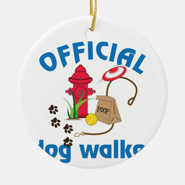 Ornamento De Cerâmica Oficial Dog Walker (Frente)