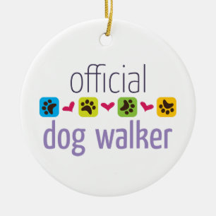 Ornamento De Cerâmica Oficial Dog Walker