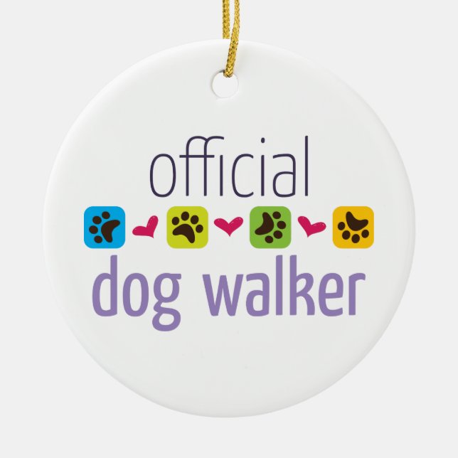 Ornamento De Cerâmica Oficial Dog Walker (Frente)