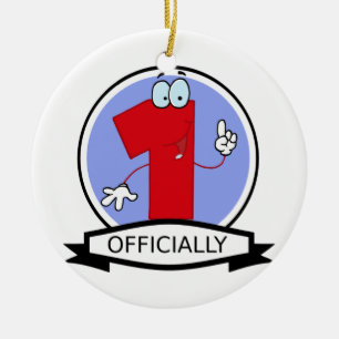 Ornamento De Cerâmica Oficialmente 1 bandeira do aniversário