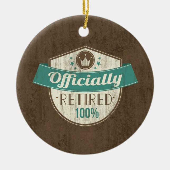 Ornamento De Cerâmica Oficialmente Aposentado, 100% De Aposentação Vinta (Frente)