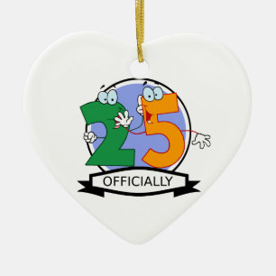 Ornamento De Cerâmica Oficialmente bandeira de 25 aniversários