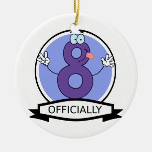 Ornamento De Cerâmica Oficialmente bandeira de 8 aniversários