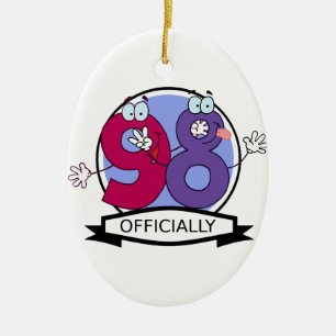 Ornamento De Cerâmica Oficialmente bandeira de 98 aniversários