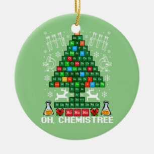 Ornamento De Cerâmica Oh Chemistree Christmas Chemistry Periódico
