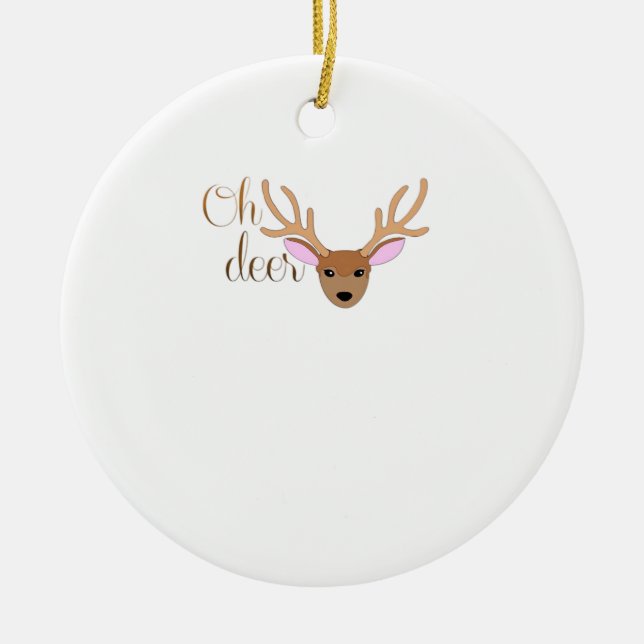 Ornamento De Cerâmica Oh Deer Artistic Style Ornament (Frente)