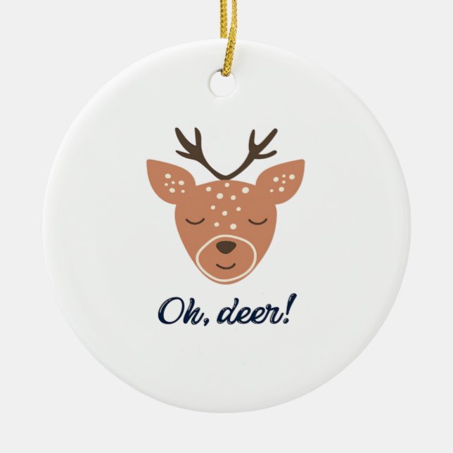 Ornamento De Cerâmica Oh Deer Deer Love Save The Deer Creative DOrnament (Frente)