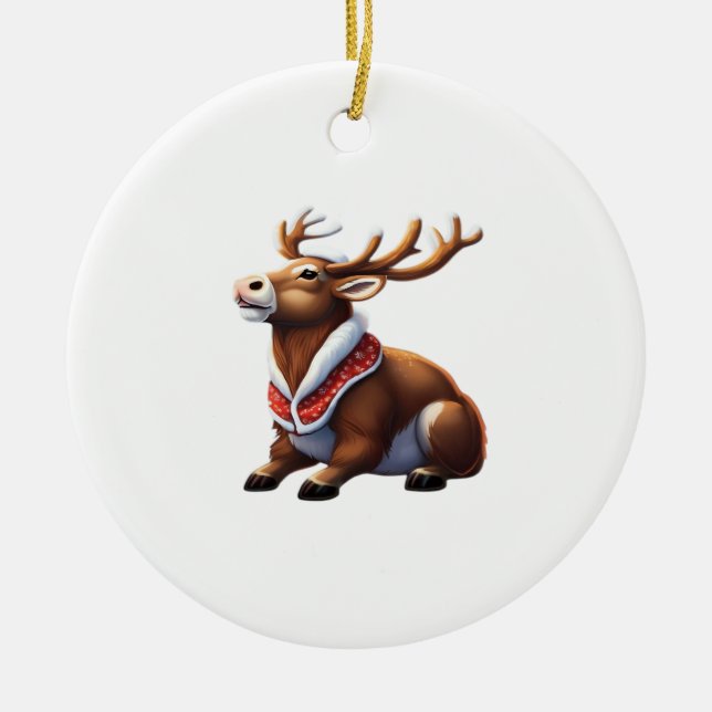 Ornamento De Cerâmica Oh Deer Design Moderno Energético (Frente)