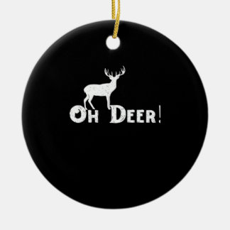 Ornamento De Cerâmica Oh Deer Estilo Gráfico Limpo