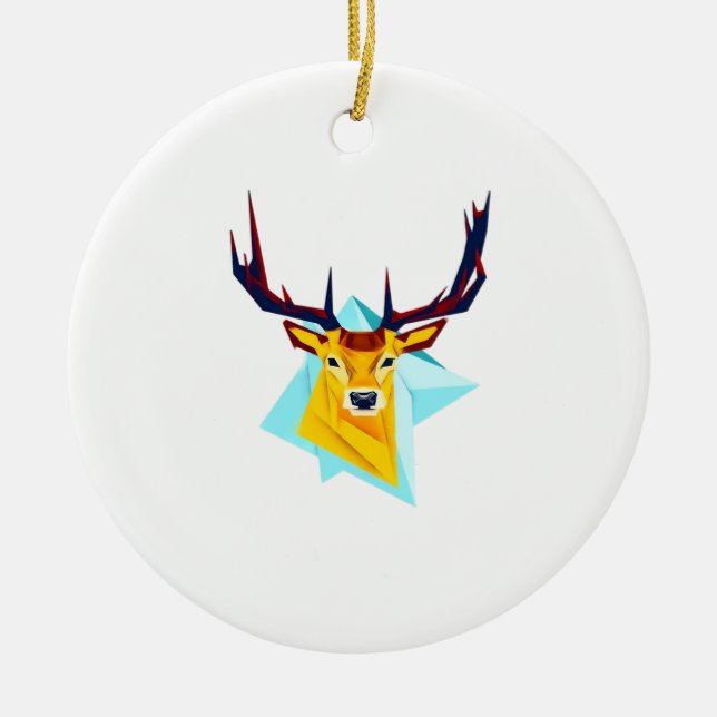 Ornamento De Cerâmica Oh Deer Minimal Rustic Style Ornament (Frente)