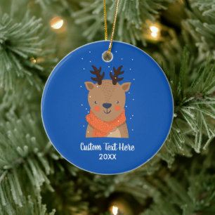 Ornamento De Cerâmica Oh Deer, que ano, engraçada árvore de Natal de 2