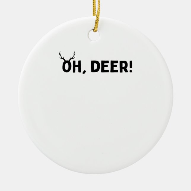 Ornamento De Cerâmica Oh Deer Simple Aesthetic Ornament (Frente)