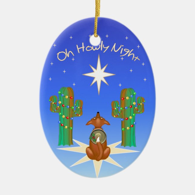Ornamento De Cerâmica Oh Howly Night (Frente)