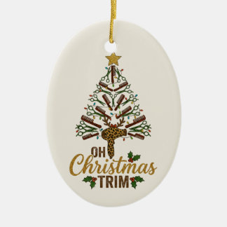 Ornamento De Cerâmica Oh Natal Aparar Salão de Beleza Árvore de Natal