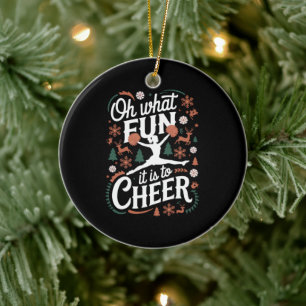 Ornamento De Cerâmica Oh Que Diversão É Torcer Feio Cheerleading Natal