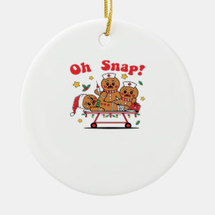 Ornamento De Cerâmica Oh Snap Gingerbread Enfermeira Escolar Natal Cláss