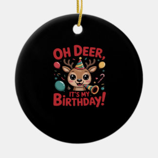 Ornamento De Cerâmica Oh Veado É Meu Aniversário Rena Fofo Estilo Festiv