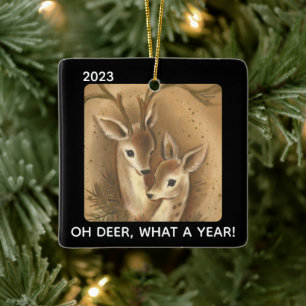 Ornamento De Cerâmica Oh Veado Que Natal Personalizado de 2020