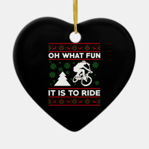 Ornamento De Cerâmica Oh What Fun It Is To Ride Bicycle Christmas