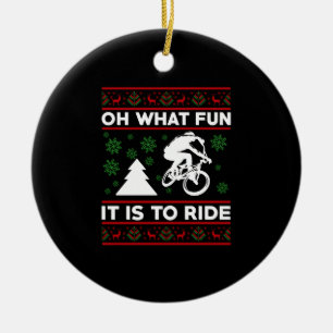 Ornamento De Cerâmica Oh What Fun It Is To Ride Bicycle Christmas