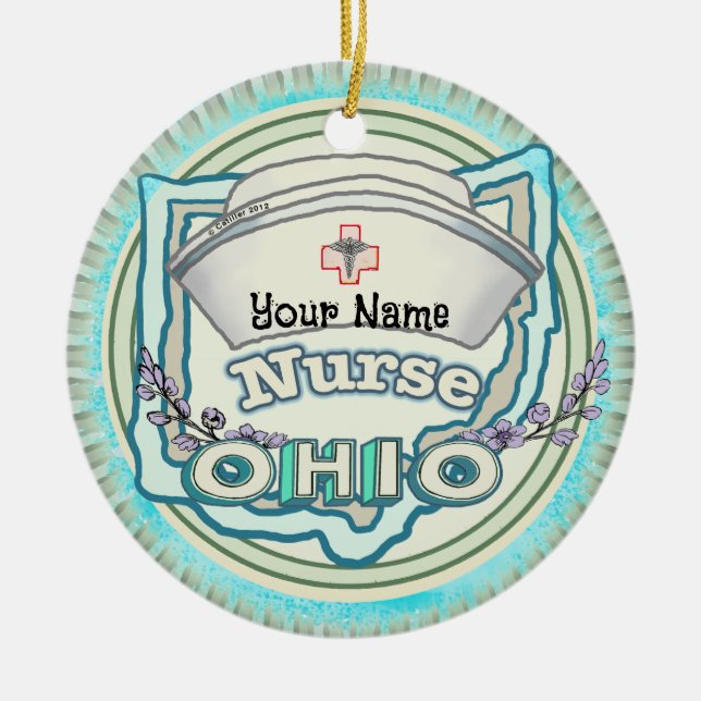 Ornamento De Cerâmica Ohio Nurse (Frente)