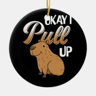 Ornamento De Cerâmica Ok, Eu Puxo Capybara Hidrochaerus Hidrochaeris