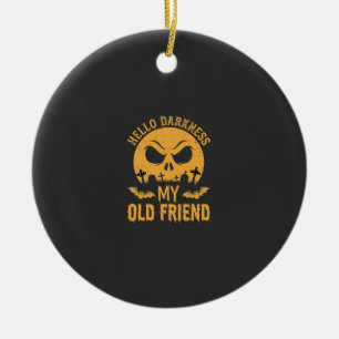 Ornamento De Cerâmica Olá Escuridão Cemitério Lua do Halloween