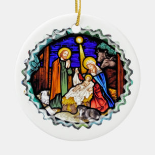 ORNAMENTO DE CERÂMICA OLD ENGLAND NATIVITY WINDOW