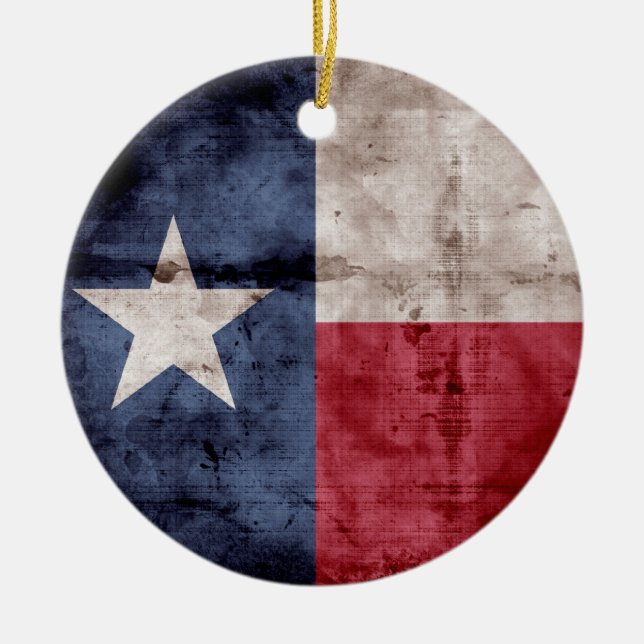 Ornamento De Cerâmica Old Texas Flag (Frente)