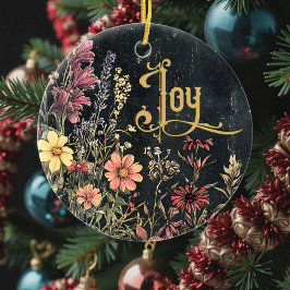 Ornamento De Cerâmica Old Victorian Floral Family Personalized