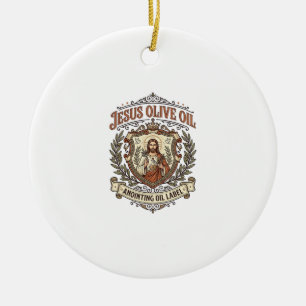 Ornamento De Cerâmica Óleo de Oliveira Jesus Óleo de Unção Rótulo Jesus 