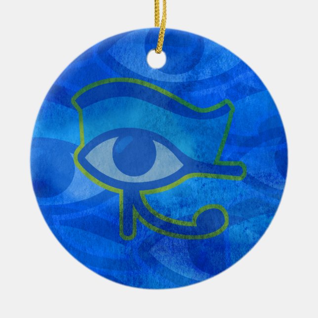 Ornamento De Cerâmica Olho Azul Horus (Frente)