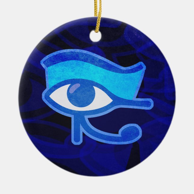 Ornamento De Cerâmica Olho Azul Horus (Frente)