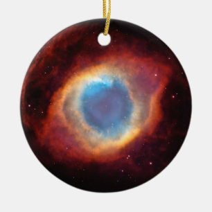 Ornamento De Cerâmica Olho de Deus Hélice Nebulosa Estrelas Azul Vermelh