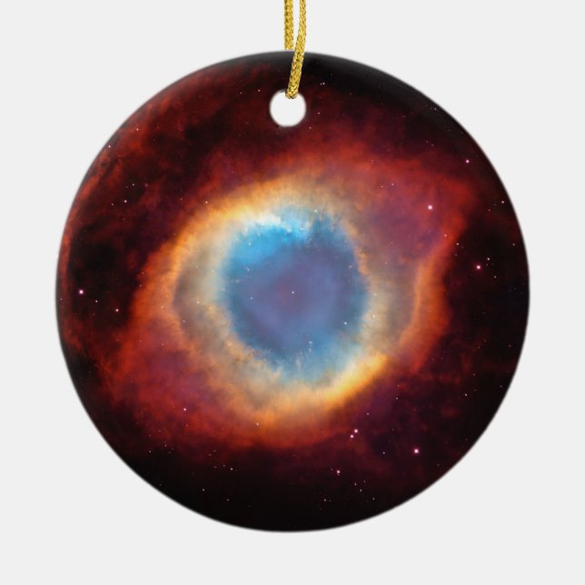 Ornamento De Cerâmica Olho de Deus Helix Nebula Stars Red Blue Ornament (Frente)