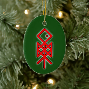 Ornamento De Cerâmica Olho de Odin Viking Bindrune Yule Cerâmica Ornamen
