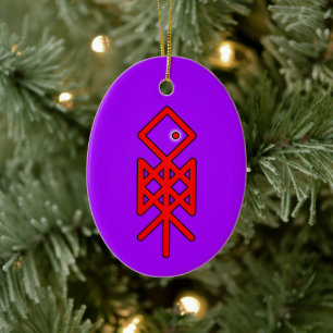 Ornamento De Cerâmica Olho de Odin Viking Bindrune Yule Cerâmica Ornamen
