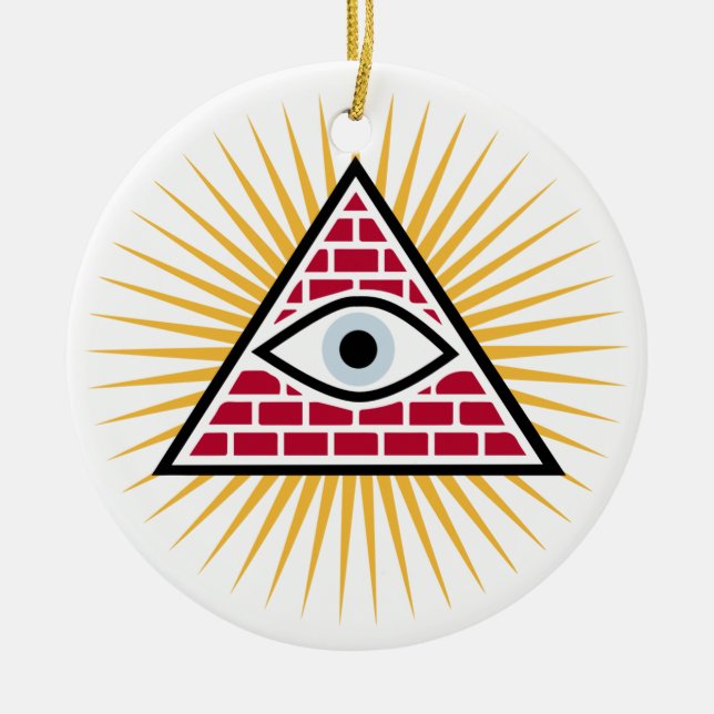 Ornamento De Cerâmica Olho Freemasônico (Frente)