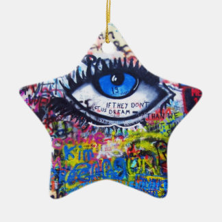 Ornamento De Cerâmica Olho mau de grafite azul