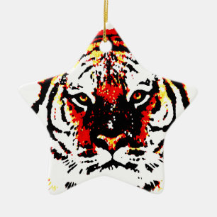 Ornamento De Cerâmica Olhos de Tigre Selvagem