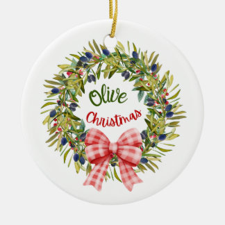 Ornamento De Cerâmica Olive Christmas