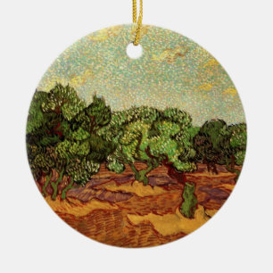 Ornamento De Cerâmica Olive Grove, céu azul pálido de Vincent van Gogh