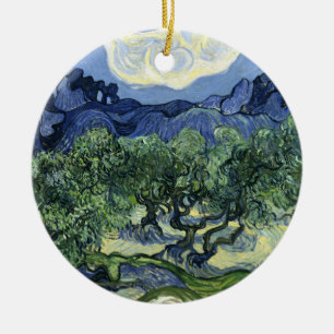 Ornamento De Cerâmica Oliveiras de Van Gogh - Arte Montanha Azul