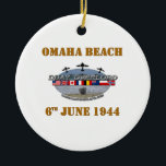 Ornamento De Cerâmica Omaha Beach 6th June 1944<br><div class="desc">Omaha Beach 6th June 1944,  Normandy landings</div>