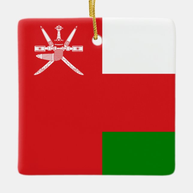 Ornamento De Cerâmica Oman Flag (Frente)