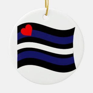 ORNAMENTO DE CERÂMICA ONDA DE BANDEIRA DE COURO