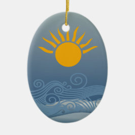 Ornamento De Cerâmica Ondas Sunset