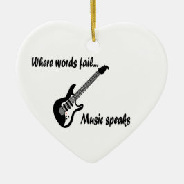 Ornamento De Cerâmica Onde as palavras falham, a música fala